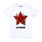 Astrokid's Crimson Star Tee, a vibrant red streetwear tee with a detailed star design, crafted with innovative 4D technology.